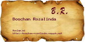 Boschan Rozalinda névjegykártya